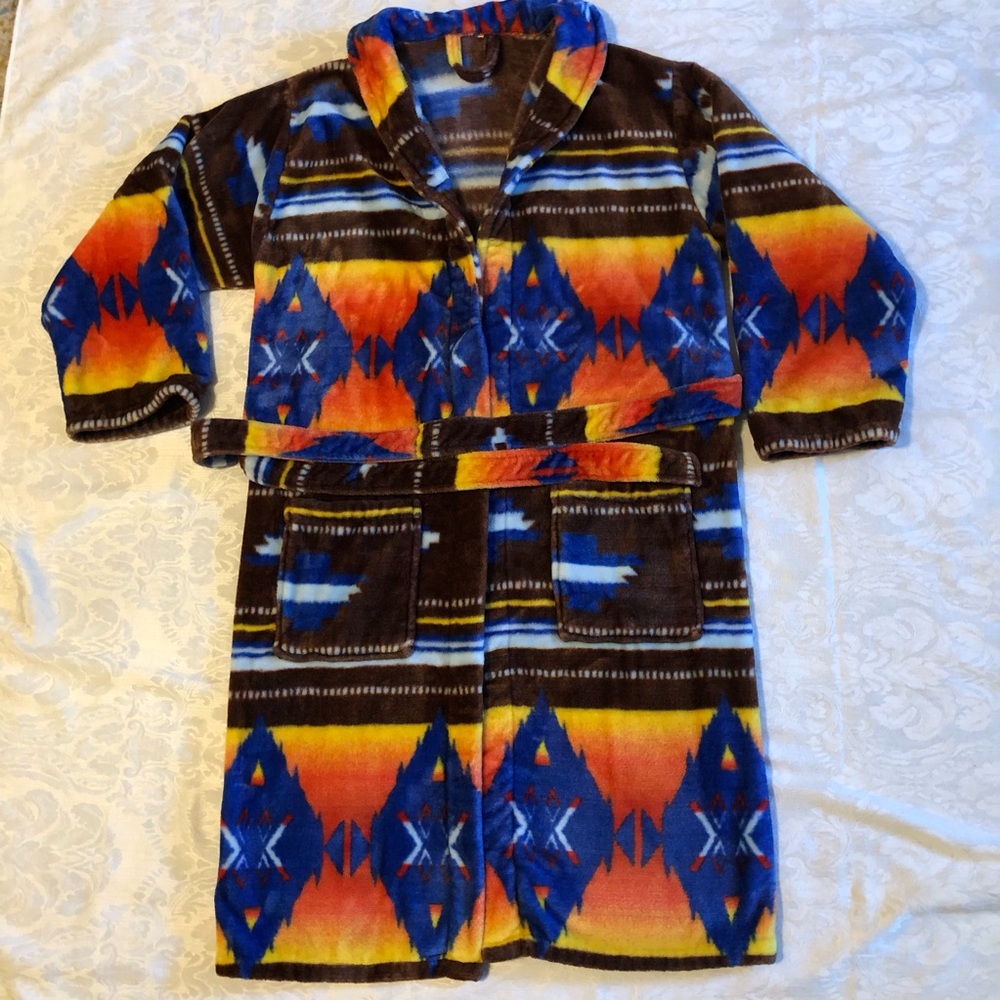 Rockmount Los Alamos western Aztec belted fleece robe size M women’s